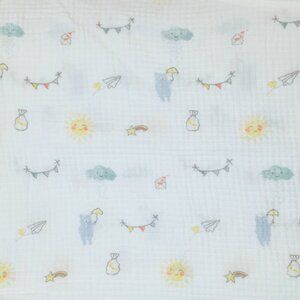 Aden & Anais Bear Banner Sun Rain Cloud Rainbow Star Muslin Lovey Baby Blanket